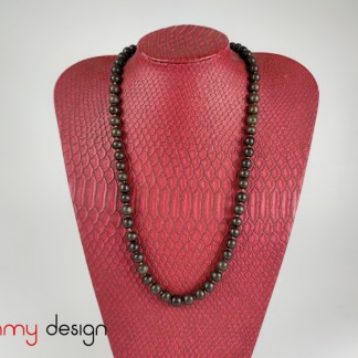 Necklace designed with black wood beads